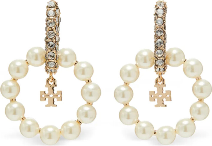 Tory Burch Moondance pearl hoop earrings