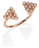 Thumbnail for your product : Jacquie Aiche Diamond & 14K Rose Gold Double Triangle Open Ring