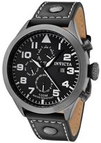 Thumbnail for your product : Invicta Men's Specialty Black Dial Black Genuine Calf Leather