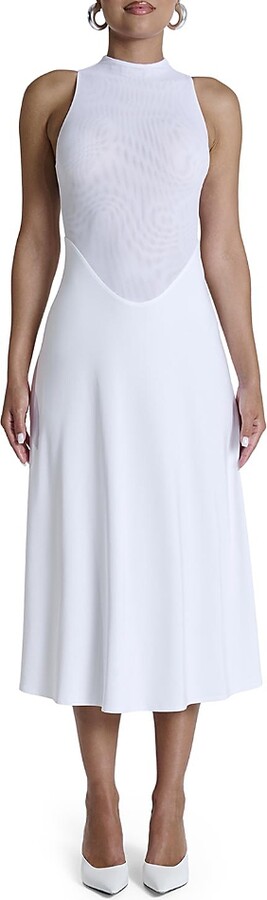 Naked Wardrobe Hourglass Mesh Sleeveless Midi Dress