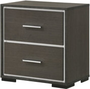 Latitude Run Modern 2 Nightstand In Gray Rustic Bedroom Furniture With Accent Stylish Rustic Finish 2 Drawers Wooden Piece