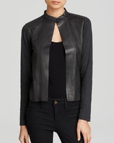 Thumbnail for your product : Majestic Filatures Majestic Leather Front Jacket