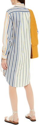 J.W.Anderson Ruched Striped Cotton Shirt Dress