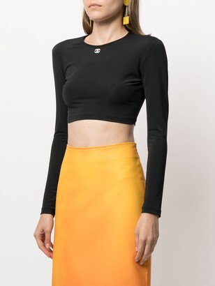 Chanel Pre-owned CC-buttons Crop Top - Black