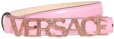 Thumbnail for your product : Versace 2cm Crystal Logo Leather Belt