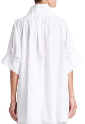 The Row Abel Stand Collar Elbow-Sleeve Tunic