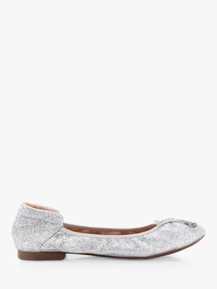 Silver Glitter Flat Shoes | Shop the world's largest collection of fashion  | ShopStyle UK
