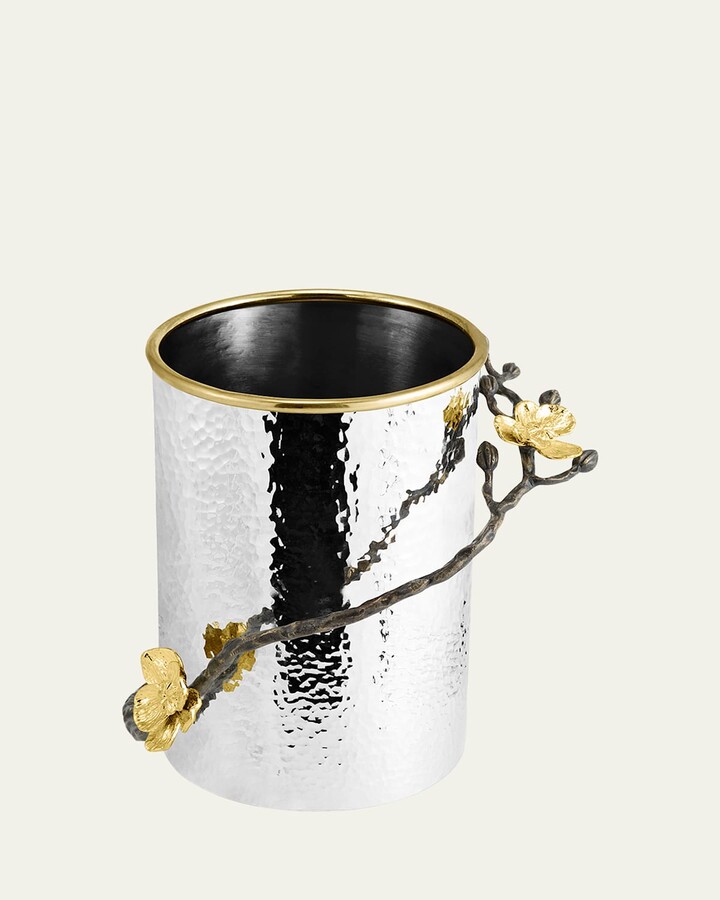 Gold Orchid Utensil Holder
