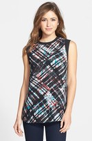 Thumbnail for your product : Vince Camuto 'Ultra Plaid' Chiffon Overlay Blouse (Regular & Petite)