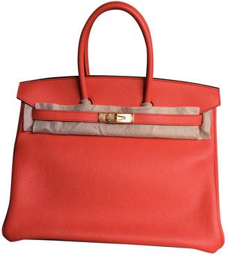 Hermes Birkin 35 Orange Leather Handbag