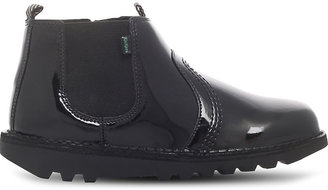 Kickers Kick chels patent leather boots 9-10 years