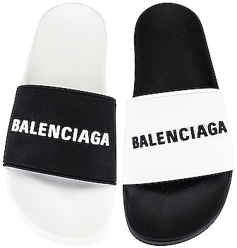 Balenciaga Logo Pool Slide - ShopStyle Sandals