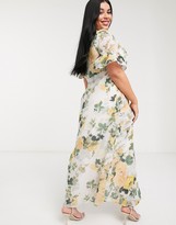 Thumbnail for your product : Hope & Ivy Plus exclusive midi dress with lace panels in spring rose print