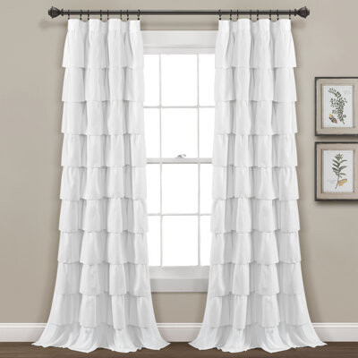 Lush Decor Solid Semi-Sheer Rod Pocket Single Curtain Panels
