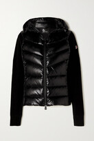 Thumbnail for your product : MONCLER GRENOBLE Hooded Fleece And Quilted Glossed-shell Down Jacket - Black