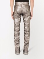 Thumbnail for your product : Dolce & Gabbana Metallic-Effect Gathered-Detail Trousers