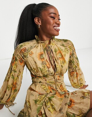 Acka. jacquard puff oneーpiece jacquard puff one-piece – Acka online store