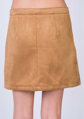 Missy Empire SP Tan Suede Lace Up Mini Skirt