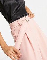 Thumbnail for your product : Forever New Petite tailored belted wide leg trousers in blush