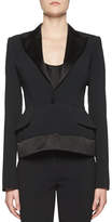Thumbnail for your product : Tom Ford Stretch-Cady Jacket w/Satin Trim, Black