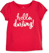 Thumbnail for your product : Kate Spade Hello Darling Stretch Jersey Tee, Pink, Size 7-14