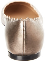 Thumbnail for your product : Chloé Lauren Scalloped Metallic Leather Ballerina Flat