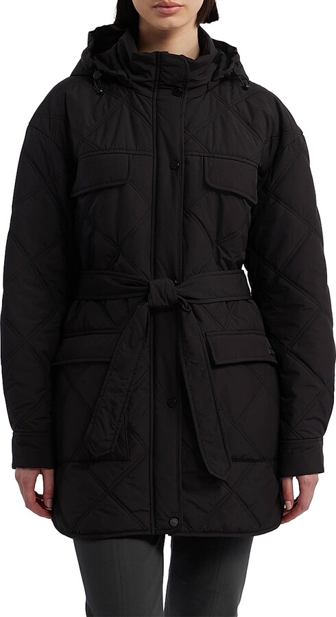 Hunter Women's Friday Quilted Packable Hooded Jacket - Black - Size XS