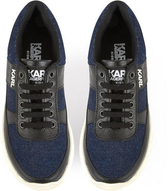 Karl Lagerfeld Paris Leather and jean trainers