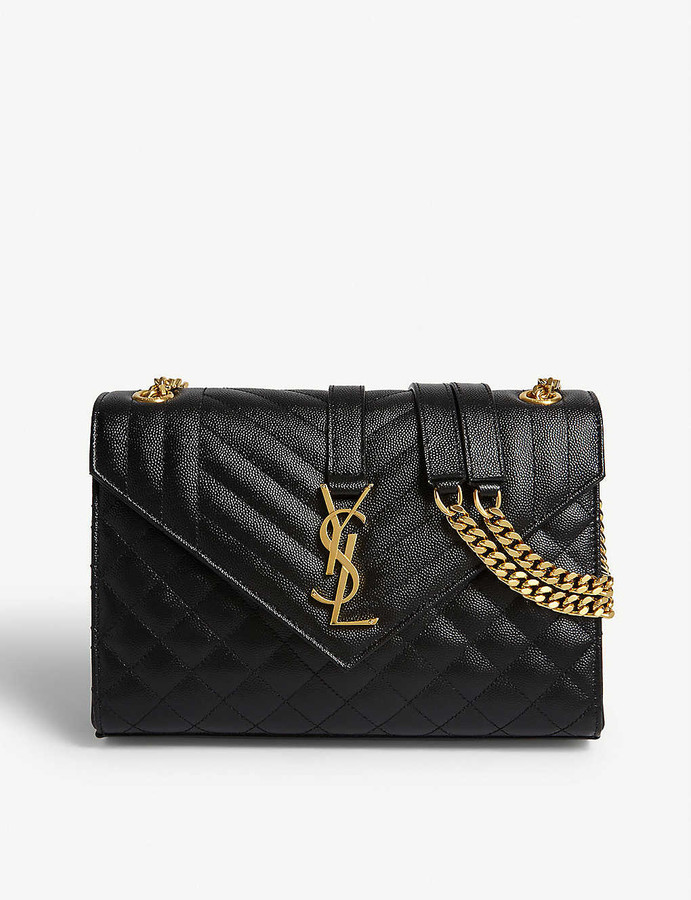 Saint Laurent Monogram quilted leather satchel bag - ShopStyle