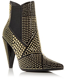 black and gold heel boots