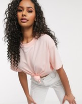 Thumbnail for your product : Nike mini swoosh boyfriend t-shirt in pale pink