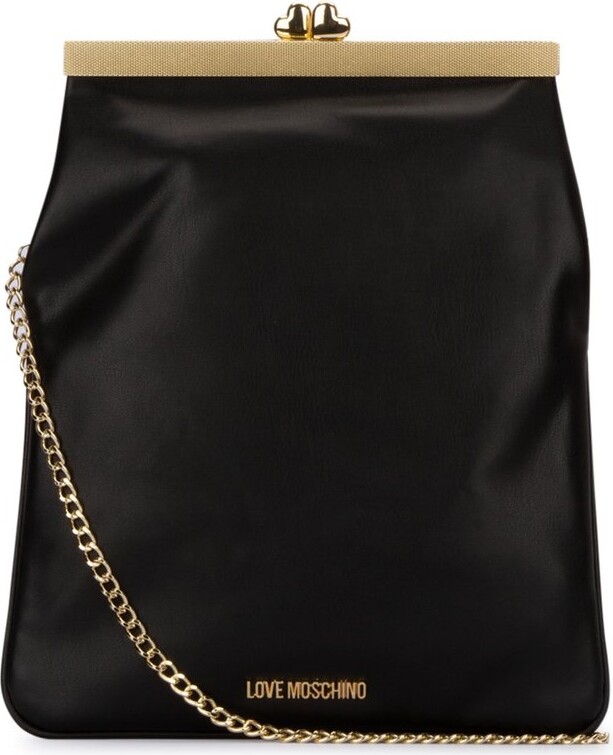 Love Moschino Logo Lettering HeartClasp Crossbody Bag ShopStyle