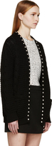 Thumbnail for your product : Saint Laurent Black Cable-knit Studded Open Cardigan