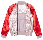 Thumbnail for your product : Burberry Pink Satin Bomber with Applique