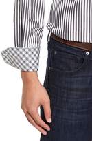Thumbnail for your product : Thomas Dean Regular Fit Stripe Herringbone Sport Shirt