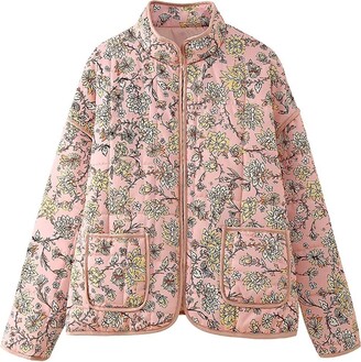 Mrat Women's Cropped Puffer Quilted Jacket Vintage Short