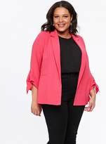 Thumbnail for your product : Evans Pink Tie Sleeve Blazer