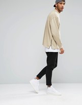 Thumbnail for your product : ASOS Oversized Sweatshirt With Side Zips In Beige