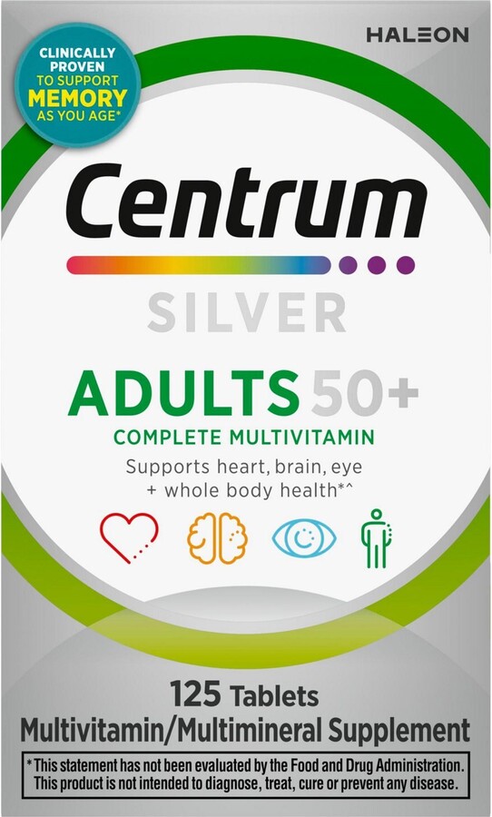 Centrum Silver Multivitamin Tablets for Adults 50+, 125 CT