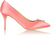 Thumbnail for your product : Charlotte Olympia Eleanor crystal-embellished silk-satin pumps