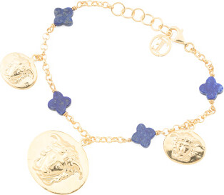 TJMAXX 18Kt Gold Plated Medusa Lapis Bracelet For Women