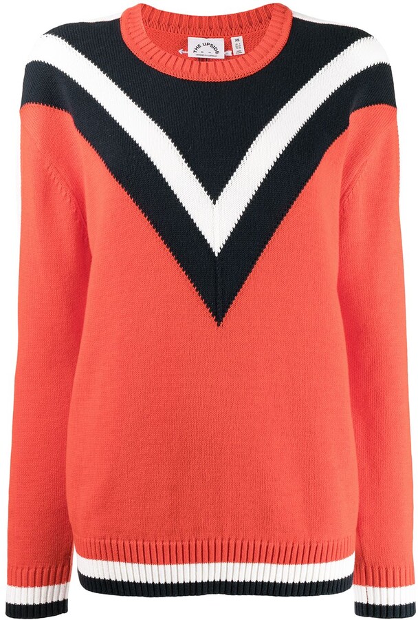 NEW BE YOU COLOUR BLOCK CHEVRON JUMPER Size 20-22 WHITE,BLUE&RED CHRISTMAS GIFT 