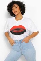 Thumbnail for your product : boohoo Plus Ombre Lips T-shirt