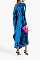 Thumbnail for your product : Roland Mouret Castro off-the-shoulder draped sequined tulle midi dress