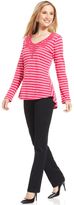Thumbnail for your product : Style&Co. Striped Crochet High-Low Top