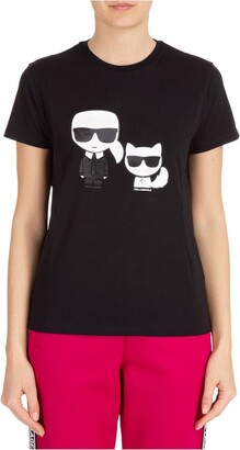Karl Lagerfeld Paris Ikonik and Choupette Printed T-Shirt