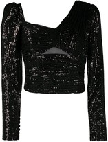 black long sleeve sequin top
