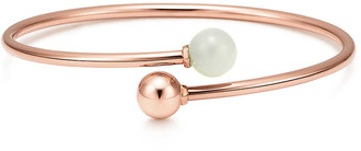 Tiffany & Co. City HardWear ball bypass bracelet in 18c rose gold with grey moonstone