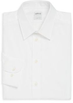 Armani Collezioni Slim-Fit Solid Dress Shirt