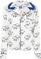 Sheep-Print Long-Sleeve Pajama Top 